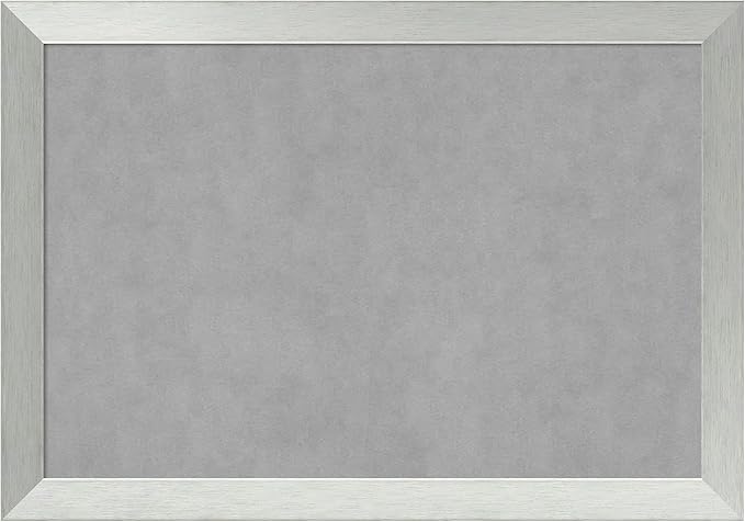 Amanti Art Silver Framed Magnetic Board 28x40 Large Vision Board for use with Magnets, 100% Metal Sheet to Display Items as Office Decor or for Home Organization in mudroom, Kitchen or Kids Room