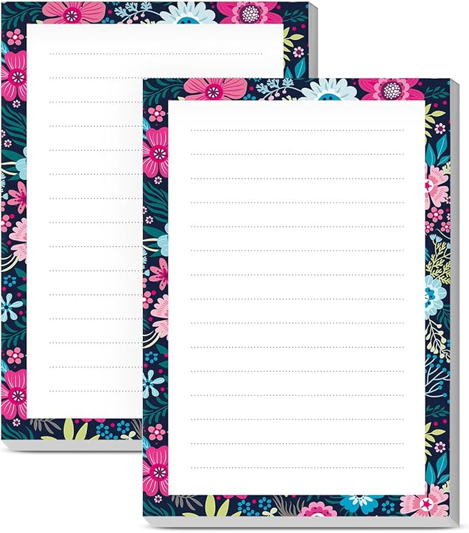 SXboxing Sticky Notes 4X6 Inches, 2 Pack Large Cute Self-Stick Pads, Bright Funny Memo Pads Easy to Stick for Home, Office Purple Boho Flowers