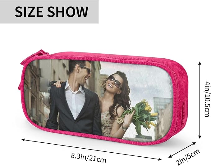 Nigmuye Custom Pencil Case Personalized Add Photo Text Pen Bag Large Capacity Zipper Pencil Box for Office Travel Graduation Gifts