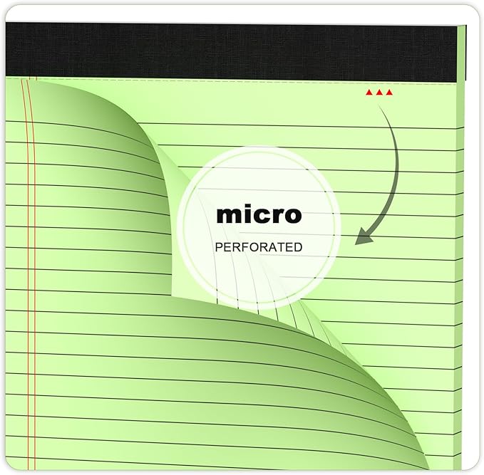 AILZFEI Colored Legal Pads 8.5 x 11 Note Pads 8.5 x 11 inch, Wide Ruled Clear Print Writing Pads 30 Sheets/Pad, 80gsm Colored Paper, Perforated Notepad with Sturdy Back (3 Pads)