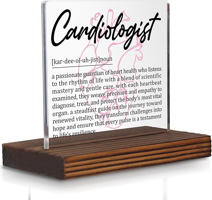 Cardiologist Gifts, Thank You Desk Sign for Heart Specialists, Appreciation Plaque for Cardiology Doctors, Office Decor for Medical Professionals PA040