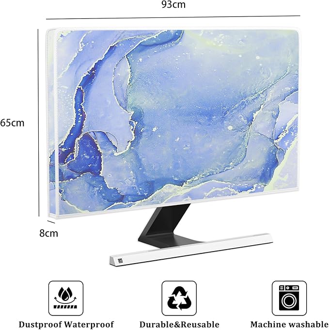 Baocicco Modern Violet Marble Waterproof TV Cover Anti-Static Dustproof Protective Cover for LCD/LED/HD 37, 38, 39 Inch Decorative Monitor Accessories Covers for Television LED LCD OLED TVs Screen