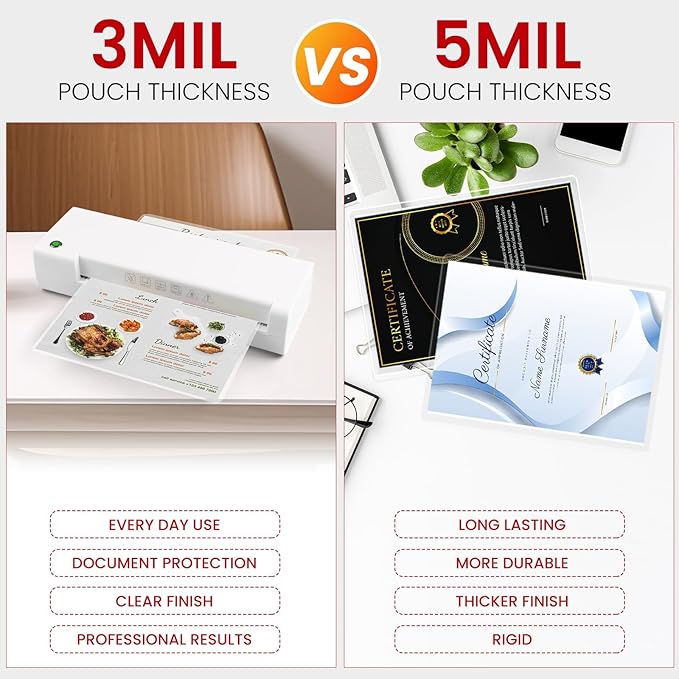 CAREGY 100 Pack Laminating Sheets, Holds 8.5 x 11 Inch Sheets,5 Mil Thermal Laminating Pouches,9 x 11.5 Inches Lamination Sheet Paper for Laminator, Clear, Letter Size, Office and School Supplies