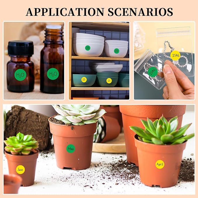 PARLAIM 2 Rolls 2000PCS 3/4" Round Circle Color-Code Dot Stickers,2 Color Style Colorful Coding Label Sticker for Home Office Classroom(Green+Yellow)