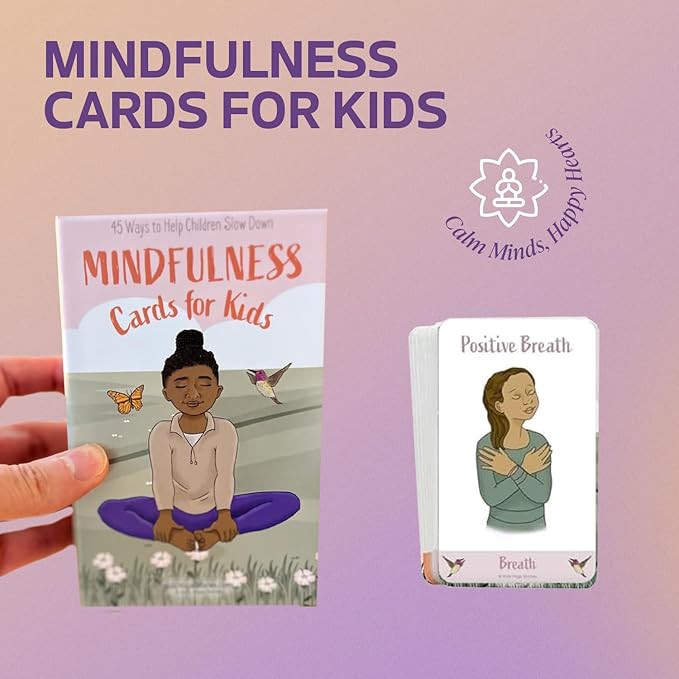 Mindfulness Cards for Kids, Meditation and Brain Focus for Yoga Classroom, Calm Corner Kit, Play Therapy, Affirmation Cards, Social Emotional Games, Mind Brain Emotion Connection, or Relaxation