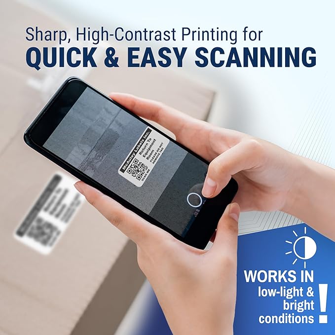 McAuley Labels Custom QR Code Stickers - Numbered, Permanent, Adhesive Asset Tags for Equipment - Heavy Duty Metalized Polyester - 1.5x0.75 Inches