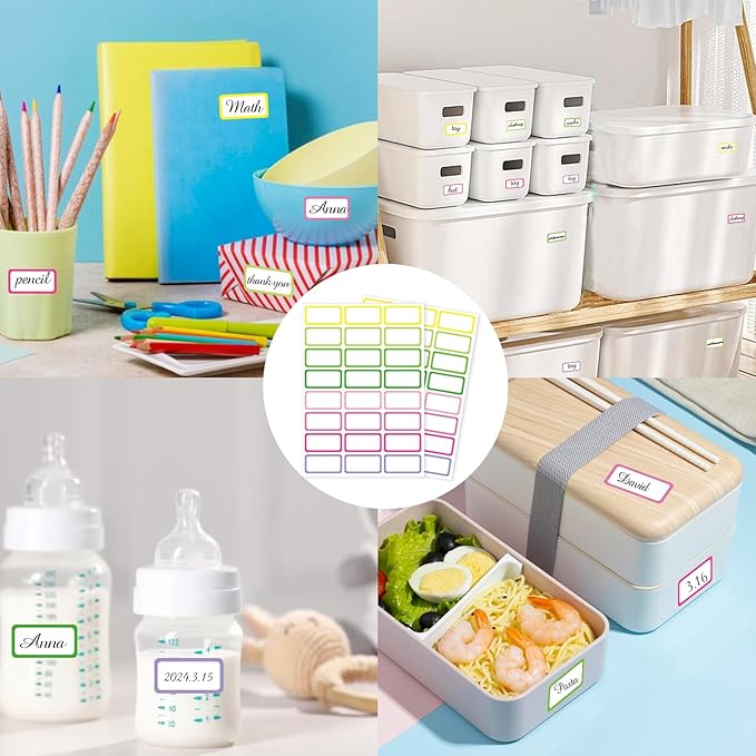 STARLIBOO Removable Freezer Labels,1x2 Inch Color Coding Removable Labels for Food Containers, Removable Label, Freezer Label to Write on/Waterproof (8 Colors,360 Pcs)