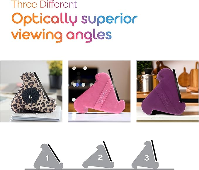 Flippy Original Tablet Pillow Stand & iPad Holder, Gift for Book Lovers & Readers, Multi-Angle Stand with Storage for Lap, Desk & Bed, Compatible with Kindle, Fire, iPad & Samsung, Smokey