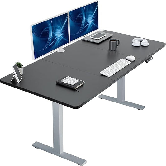 VIVO Electric 71 x 36 in Standing Desk, Memory Height Adjustment, 1B Series, Holds 220 lbs, Black Top Gray Frame, DESK-KIT-1G7B-36