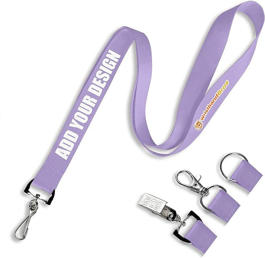 Wristband Bros Custom Lanyards For ID Badges, Keys & More | Add Text & Logos | Choose Your Attachment | Bulk Quantities For Events