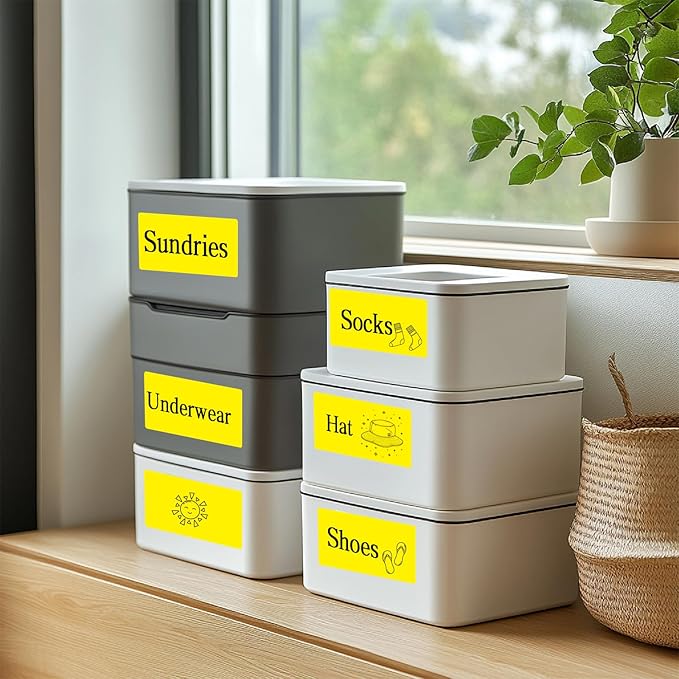 3×5 Inch Yellow Removable Thermal Labels,Waterproof Thermal Label,240 Sheets per Roll with Perforated Lines