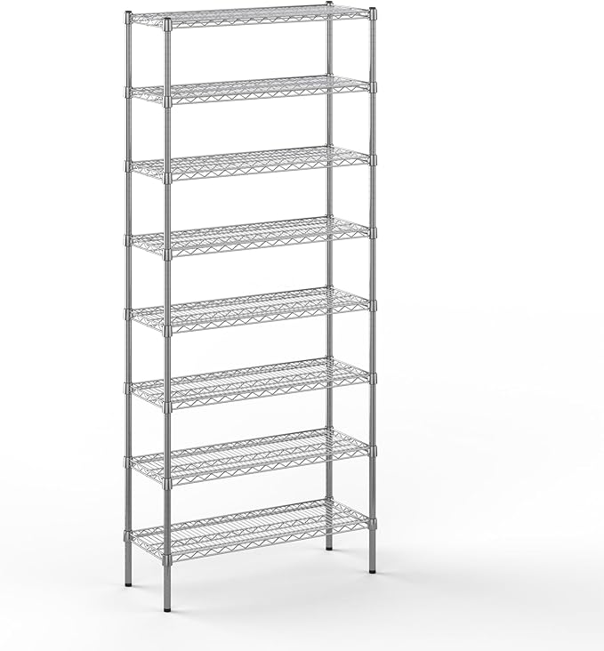 Regal Altair 14" Deep x 36" Wide x 86" Height Wire Shelving Kit | 8-Tier |NSF Commercial Storage Rack Unit