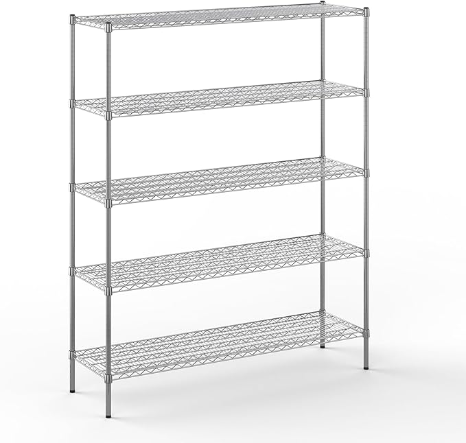 Regal Altair 18" Deep x 60" Wide x 74" Height Wire Shelving Kit | 5-Tier | NSF Commercial Storage Rack Unit