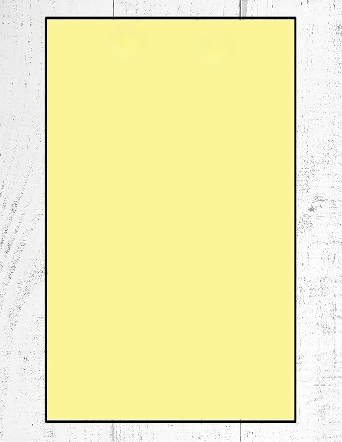 Colored Copy Writing and Printing Paper, 20 Pound, 75 GSM, 8.5"x14"/ Legal Size, 500 Sheets Per Ream. (2500, Canary)