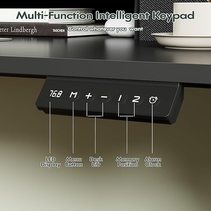 Homall Electric Standing Desk with 2 Drawers, Adjustable Height Computer Desk with Storage Sit Stand Table with Storage Shelf and Splice Board Quick Install for Home Office (Black, 63 Inch)