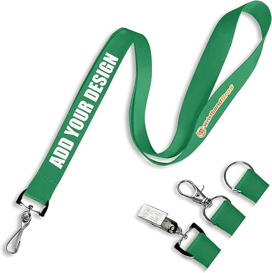 Wristband Bros Custom Lanyards For ID Badges, Keys & More | Add Text & Logos | Choose Your Attachment | Bulk Quantities For Events
