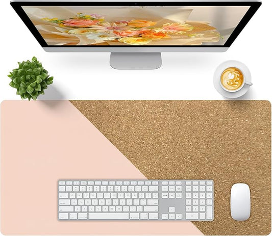 Bloss Pink Desk Mat, Leather Desk Pad, Desk Matt for Desktop, Waterproof Desk Pad Mat, Computer Mat for Office Work/Home/Decor/Desk Protector/Cover(31.5 x 15.7 Inches)