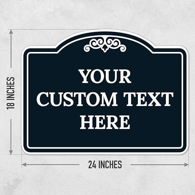 Custom Decorative Sign, Personalized Metal Sign for Business, Driveway, Home, Airbnb, Office Door Plaque, Black Background Sign, 18x24 Inches, ACM, Fade Resistant, Made in USA by Sigo Signs