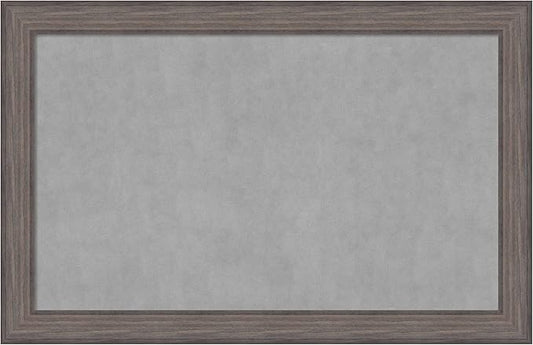 Amanti Art Grey Framed Magnetic Board 29x45 Large Vision Board for use with Magnets, 100% Metal Sheet to Display Items as Office Decor or for Home Organization in mudroom, Kitchen or Kids Room