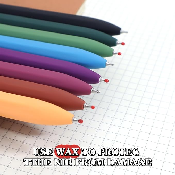 Piochoo Gel Pens,8 Pcs Black Ink Pens for Women, 0.5mm Fine Point Smooth Writing, High-End Series Retractable Pen for Journaling Note Taking Sketching No Bleed for Women Girls Nurse Teacher