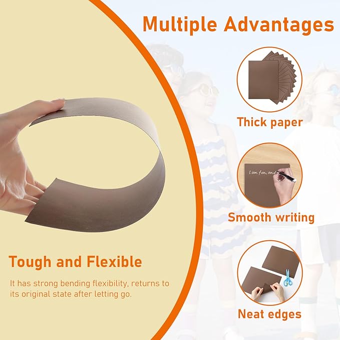 Guakicae 40 Sheets Coffee Color Cardstock 8.5 x 11 Craft Paper, 75lb Heavyweight Dark Brown Card Stock for DIY Cards Making, Wedding Invitations, School Crafting, Greeting Cards