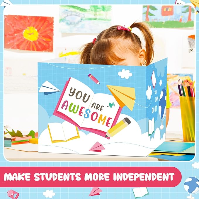24 Pcs Privacy Boards for Student Desks Bright Colored Classroom Desk Divider Trifold Table Desk Privacy Panel Folders Screen Partition for School Teacher Student Study Test Home(Elegant)