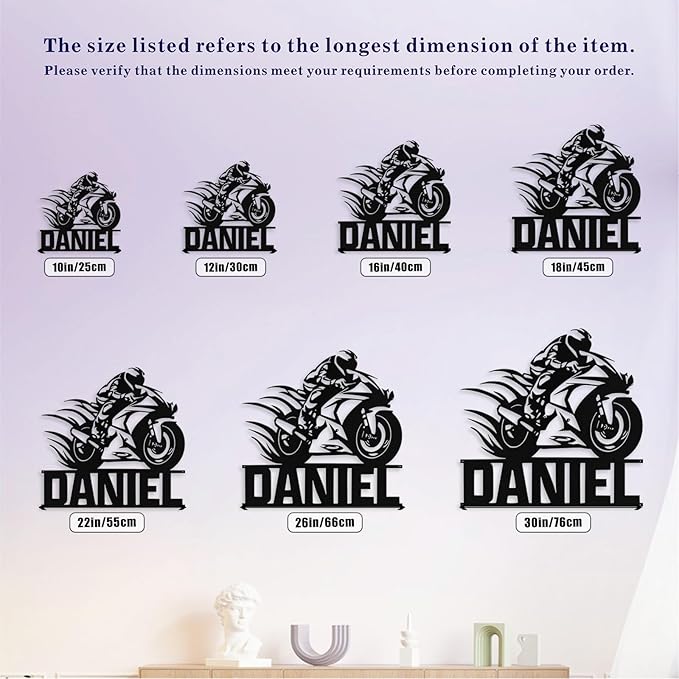 Custom Motorcycle Metal Signs Personalized Dirt Biker Name Sign Custom Garage Decor Motorbikes Wall Art Decor Motorcycle Sign Men Room Decorate Gifts for Men Husband Rider