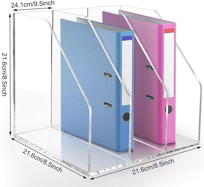 WYFHLPMMA Acrylic Paper Tray Stackable Letter Organizers, Clear Paper Desk Organizer, 3-Tier, Desk A4 File Holder for Office Document Desktop File