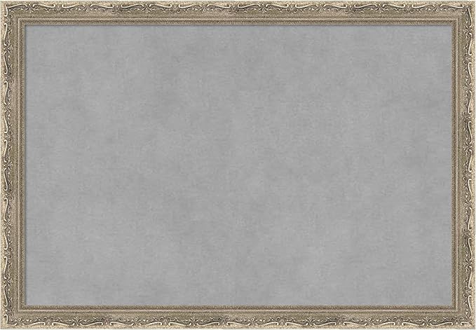 Amanti Art Silver Framed Magnetic Board 14x20 Small Vision Board for use with Magnets, 100% Metal Sheet to Display Items as Office Decor or for Home Organization in mudroom, Kitchen or Kids Room