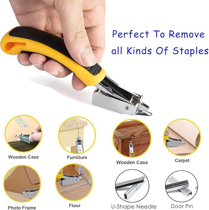 Staple Remover, Staple Puller Tool, Upholstery and Construction Heavy Duty Staple Remover, Strength Staple Puller Removing All Kinds of Staples(2 pcs)