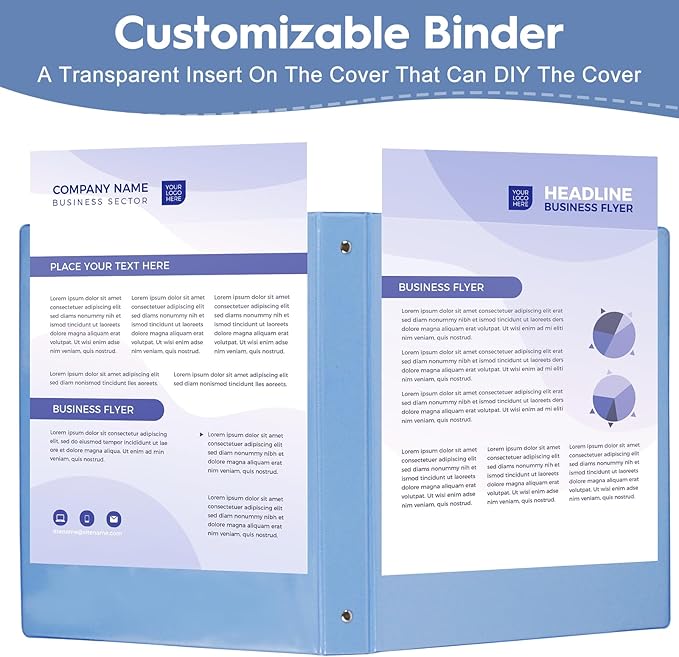 CIXILDTS 1-Inch Round Ring Binders, Standard 3 Ring Binder Fit Letter Size Paper, Presentation View Binders, 6 Packs, Assorted