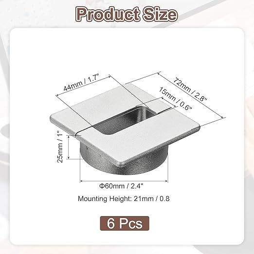 PATIKIL 2.8inch Desk Grommet, 6Pcs Cable Grommet Wire Management Cable Hole Cover Cord Organizer for Office Home Table Countertop, Silver