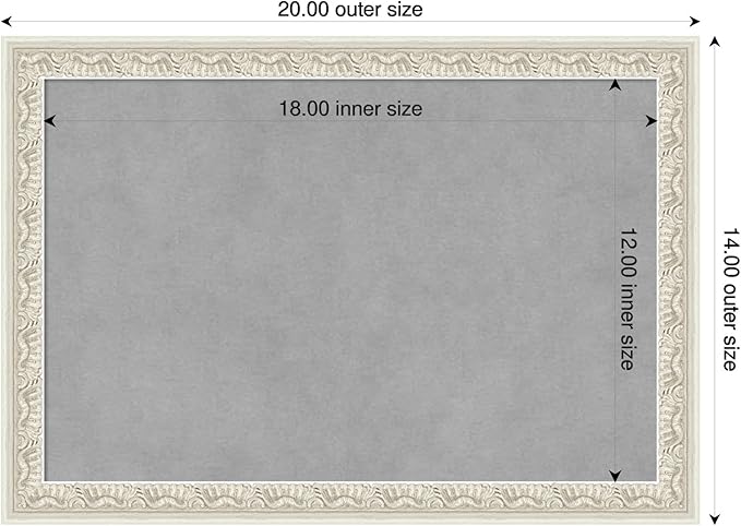 Amanti Art Silver Framed Magnetic Board 14x20 Small Vision Board for use with Magnets, 100% Metal Sheet to Display Items as Office Decor or for Home Organization in mudroom, Kitchen or Kids Room