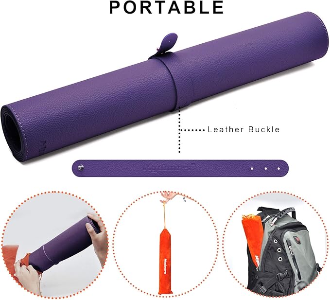 Mydours 38"x16" Large Desk Pad, Purple Desk Mat XL, PU Leather Desk Mat for Workspace & Decor, Durable Keyboard Mouse Pad for Home, Office, Writing & Gaming (Purple)