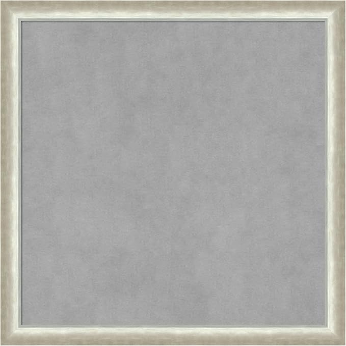 Amanti Art Silver Framed Magnetic Board 22x22 Medium Vision Board for use with Magnets, 100% Metal Sheet to Display Items as Office Decor or for Home Organization in mudroom, Kitchen or Kids Room