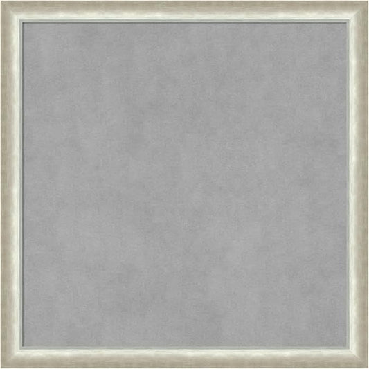 Amanti Art Silver Framed Magnetic Board 22x22 Medium Vision Board for use with Magnets, 100% Metal Sheet to Display Items as Office Decor or for Home Organization in mudroom, Kitchen or Kids Room