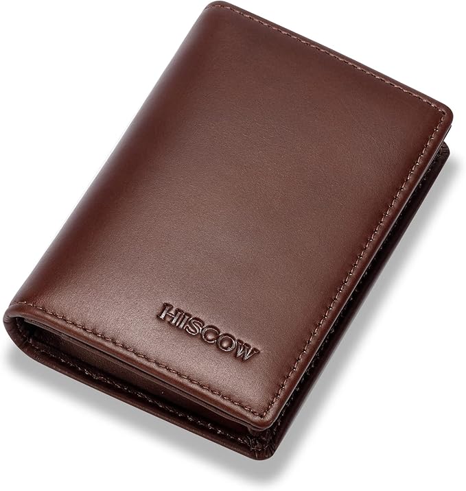Leather Business Card Case Holder for Men & Women, Italian Calfskin