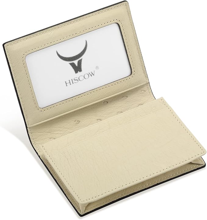 Leather Business Card Case Holder for Men & Women, Italian Calfskin