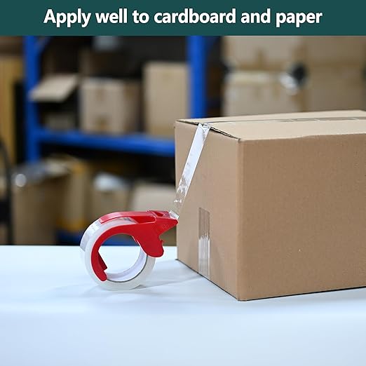 AUSTARK 6 Rolls Clear Packing Tape with Dispenser, 2.7 mil, 1.88 inch x 60 Yards Per Roll, Shipping Tape for Packaging Sealing Moving