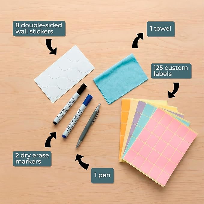Own the Year GIANT UNDATED Wall Calendar | 4ft x 3ft Full-Year Reusable Dry Erase Planner, Jumbo Whiteboard Wall Calendar with Markers, Includes Stickers & Mounting Kit, Large Quarterly Layout for Home or Office