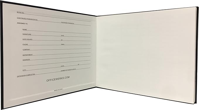 Officewerks Visitors Register & Guest Book, 120 Pages, 8 7/8" X 7", Black Hardbound Cover, Durable Smyth Sewn Binding