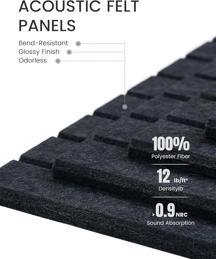 Fluxynara Large Felt Bulletin Board 48" x 36" Cork Board Alternative-12 Pack with 70 Safe Removable Adhesive Tabs, Cork Boards for Walls for Home Office Classroom Pin Board (Deep Charcoal Blue)