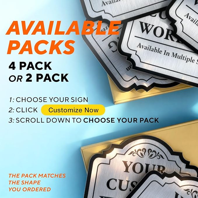 Custom Decorative Outdoor Metal Sign - Personalized Aluminum Driveway Sign, Waterproof, Made In USA - Design 1 Metallic Silver 18x18 In