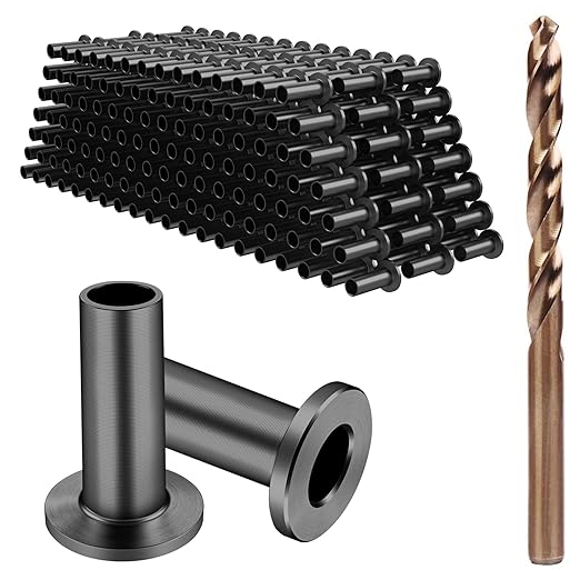 BLIKA 300 Pack Black Stainless Steel Protector Sleeves for 1/8" 5/32" or 3/16" Deck Cable Railing, for Wood/Composite Posts, T316 Marine Grade, Black Cable Railing Protector Sleeves