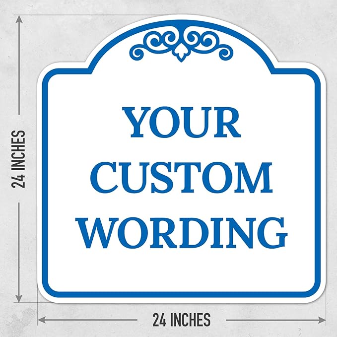 Custom Decorative Sign, Personalized Metal Sign for Business, Driveway, Home, Airbnb, Office Door Plaque, White Background 24x24 Inches, ACM, Fade Resistant, Made in USA by Sigo Signs