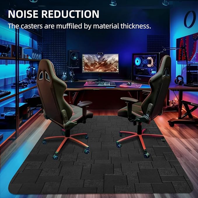 Office Chair Mat for Hard Floor, 63x51 inches Large Computer Chair Mat, Multi-Purpose Desk Floor Protector for Work, Home, Gaming