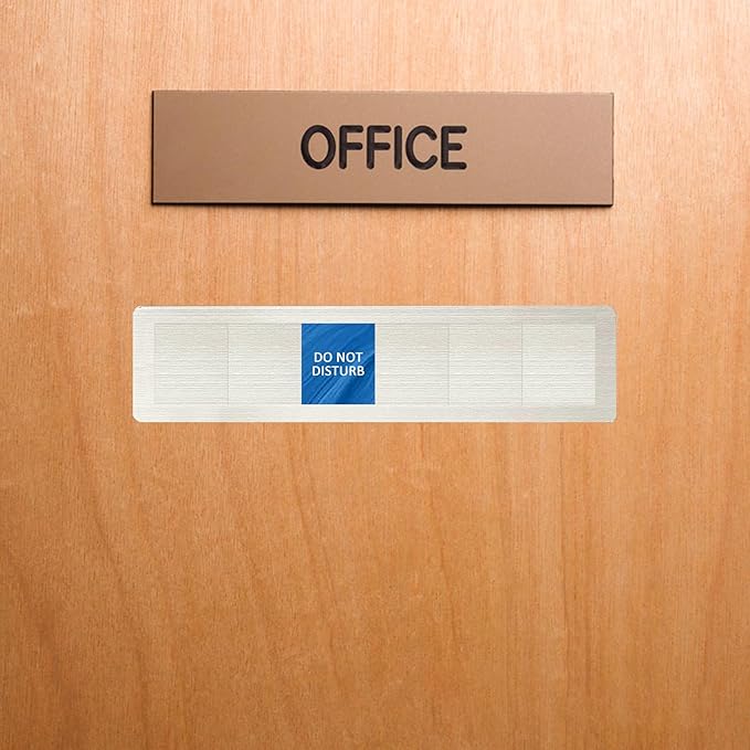 Privacy Door Sign, Do Not Disturb/Please Knock/Out of Office/in a Meeting/Back Soon/Working Remotely Indicator, That Lets Others Know Whether You're Available Or Not - Blue Pattern Office Door Sign for Meeting & Conference Room -Stainless Steel-10 x 2....