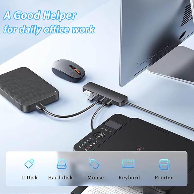 VIENON USB C Hub with 4 USB 3.0 Femal Ports, USB C Splitter USB Extender for C Port Laptop, iMac Pro, MacBook, iPad Pro, Dell, Acer, HP, ASUS, Printer, Camera,Keyborad, Mouse etc