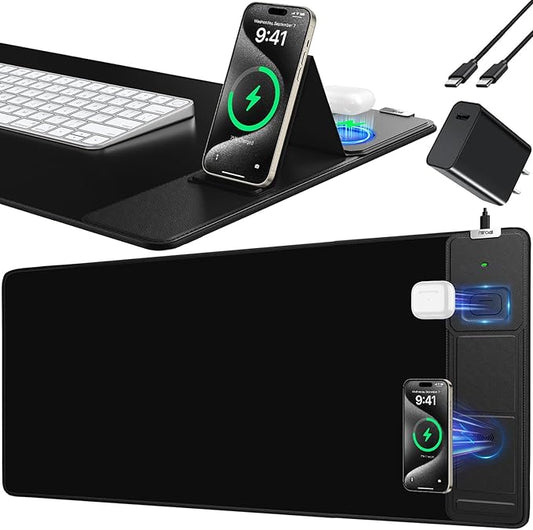 Mouse Pad, Office Desk Mat, Large Gaming Mousepad with Superior Micro-Weave Cloth, XXL Desk Pad with Stitched Edges, Non-Slip Writing Pad for Gamer, Laptop, Work & Home