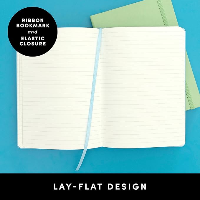 PAPERAGE Lined Journal Notebook, 10 Pack, (Bright Rainbow), 160 Pages, Medium 5.6 in x 8 in - 100 GSM Thick Paper – Hardcover Journaling Notebook for Work, School & Note Taking